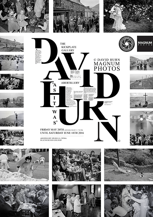 David Hurn (Magnum Photos) - 'As It Was' exhibition at The Kickplate Gallery, Abertillery. Poster design: Zoe Jones - USW (BA) Graphic Communication
